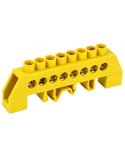 Шина PE земля на DIN-изол тип Стойка ШНИ-8х12-6-КС-Ж IEK YNN10-812-8DP-K05 в Таганроге Клеммные колодки Pintop.ru