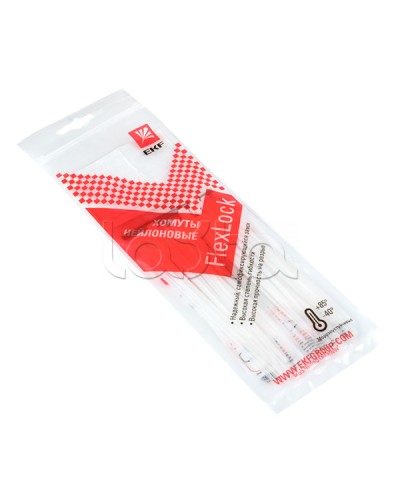 Хомут P6.6 стандартный (б), 2.5x120 (100шт) FlexLock PROxima EKF (plc-fl-ctsw-2.5x120) в Таганроге Стяжки-хомуты Pintop.ru