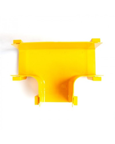 Т-соединитель оптического лотка 120 мм, монтаж без соединителей, желтый LANMASTER (LAN-OT120-ET/NC) в Таганроге Коммутационные изделия Pintop.ru