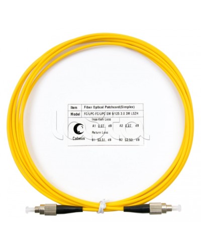 Шнур оптический simplex FC-FC 9/125 SM 3 м LSZH Cabeus FOP(s)-9-FC-FC-3M в Таганроге Патч-корды оптические Pintop.ru