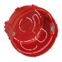 Коробка установочная D65x40мм со стык. ушками межцентр. 71мм, IP20, красный Экопласт 44660-1