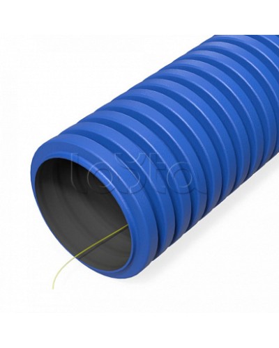 Труба гофрированная двустенная ПНД гибкая тип 750 (SN38) с/з синяя d50 мм (150м/уп) Промрукав (PR15.0277) в Таганроге Труба гофрированная Pintop.ru