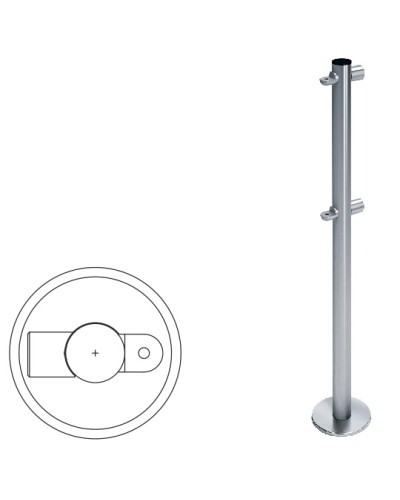 Стойка ограждения i-образная с 2-мя полупетлями (антик серебро) Oxgard в Таганроге Ограждения Pintop.ru
