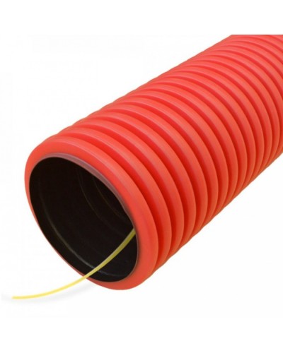 Труба гофрированная двустенная ПНД гибкая тип 750 (SN19) с/з красная д90 (50м/уп) Промрукав (PR15.0049) в Таганроге Труба гофрированная Pintop.ru