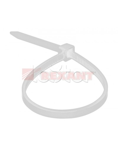 Хомут-стяжка нейлоновый 2.5х120 мм белый (100шт/уп) REXANT 07-0120 в Таганроге Стяжки-хомуты Pintop.ru