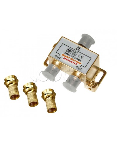 Делитель телевизионный ТВx2 + 3 шт. F BOX 5-1000 МГц GOLD (10шт/уп) REXANT 05-6101-1 в Таганроге Системы видеонаблюдения Pintop.ru