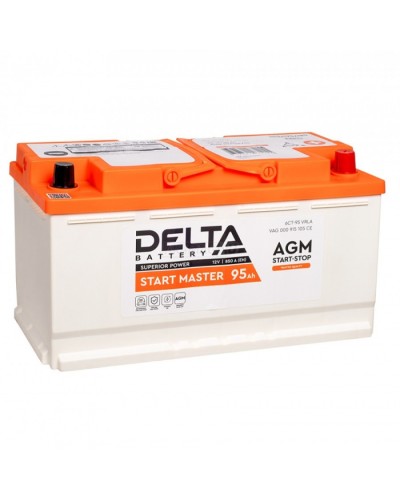 Аккумуляторная батарея 12 - 95 DELTA START MASTER 95 Ah AGM в Таганроге Электротехническое оборудование Pintop.ru