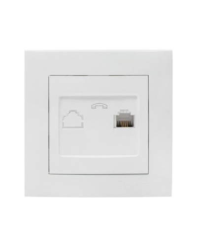 Валенсия розетка телефонная RG-11 1-местная белая EKF PROxima (EWT01-034-10) в Таганроге Розетки компьютерные и телефонные Pintop.ru