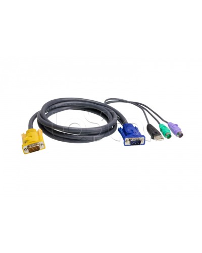КВМ-кабель с интерфейсами PS/2, USB, VGA (1.8м) ATEN 2L-5302UP в Таганроге Видеоусилители, Модуляторы, Делители Pintop.ru