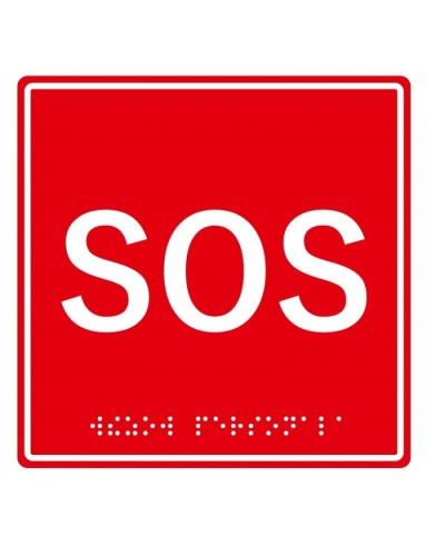 Табличка тактильная с пиктограммой SOS (150x150мм) (красный фон) Hostcall MP-010R1 в Таганроге Дополнительное оборудование для ОПС Pintop.ru