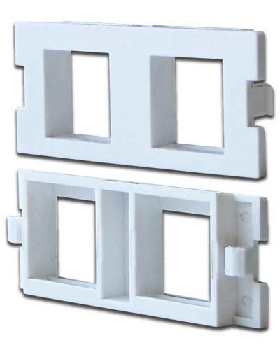 Вставка модульная на 2 кейстоуна в розетку LAN-MB, белая LANMASTER (LAN-MBP-2OK-WH) в Таганроге Проходные адаптеры и розетки оптические Pintop.ru