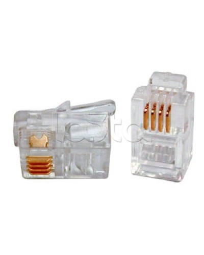 Разъем телефонный Hyperline PLUG-6P4C-P-C2 в Таганроге Коннекторы и разъемы Pintop.ru