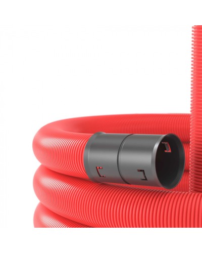 Двустенная труба ПНД гибкая для кабельной канализации д.40мм с протяжкой, SN18, 500Н, 50м, красный DKC 121940 в Таганроге Труба гофрированная Pintop.ru