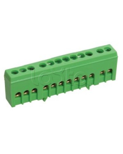 Шина PE земля в корпусном изоляторе на DIN-рейку ШНИ-6х9-10-К-З IEK YNN10-69-10KD-K06 в Таганроге Клеммные колодки Pintop.ru