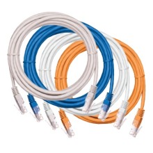 Шнур коммутационный NETLAN U/UTP 4 пары, Кат.5е (Класс D), 100МГц, 2хRJ45/8P8C, T568B, заливной, многожильный, BC (чистая медь), PVC нг(B), серый, 1,5м, уп-ка 10шт. NETLAN EC-PC4UD55B-BC-PVC-015-GY-10