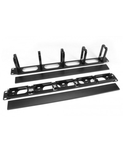 Кабельный организатор с пластиковыми кольцами с крышкой, 19, 1U Hyperline CM-1U-5R-PL-COV в Таганроге Аксессуары для стоек и шкафов Pintop.ru
