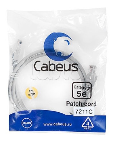 Шнур коммутационный RJ-45 кат.5е (3 м) Cabeus PC-UTP-RJ45-Cat.5e-3m-OR в Таганроге Патчкорды (медные) Pintop.ru