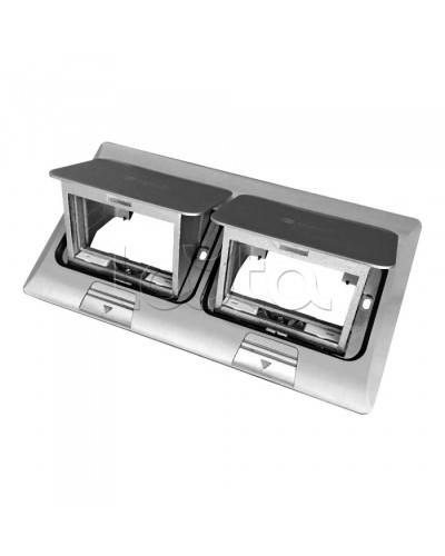 Люк в пол на 2x1,5 поста (45х45мм) в комплекте с коробкой и суппортом, сталь Экопласт (70026) в Таганроге Системы лючков и колонн Pintop.ru