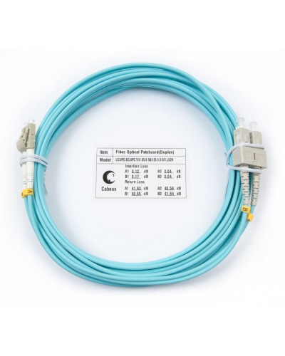 Шнур оптический duplex LC-SC 50/125 mm OM3 7м LSZH Cabeus FOP-50-LC-SC-7m в Таганроге Патч-корды и пигтейлы Pintop.ru