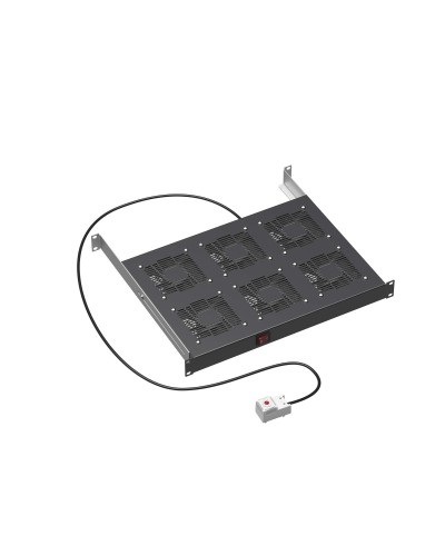 19 Вентиляторный модуль 6 вентиляторов с термостатом для 19 IT-корпусов STI/CQE, RAL9005 DKC (R519VSIT6FTB) в Таганроге Вентиляторные модули Pintop.ru