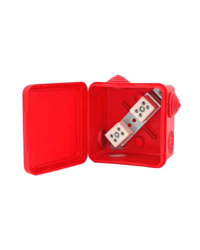 Коробка распределительная огнестойкая КРОПС-П3, IP54, габаритные размеры 80х80х50 мм, для кабелей сечением до 4 мм2, 2 клеммы КМ-Профиль (FRJB-KM-P3-4-02-КРОПС-IP54) в Таганроге Распределительные коробки Pintop.ru