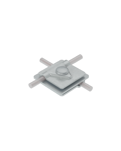 Универсальный соединитель для прутка Ø 5-10 мм с 3 пластинами 40х40 мм INOX304 КМ-Профиль (3USM-D5-10 INOX304) в Таганроге Аксессуары для лотков Pintop.ru