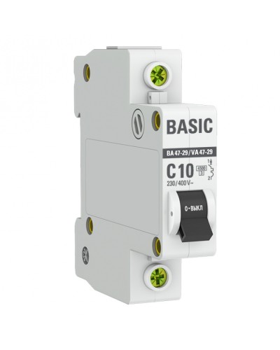Автоматический выключатель 1P 10А (C) 4,5кА ВА 47-29 EKF Basic (mcb4729-1-10C) в Таганроге Электротехническое оборудование Pintop.ru