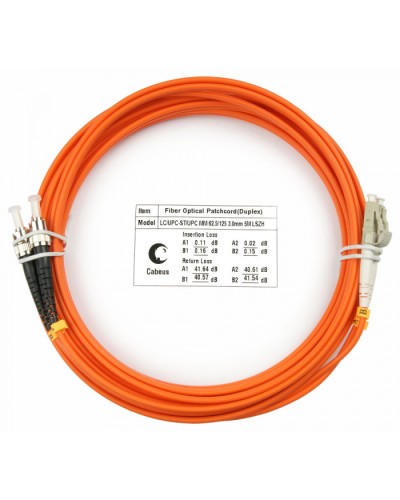 Шнур оптический duplex LC-ST 62,5/125 mm 5м LSZH Cabeus FOP-62-LC-ST-5m в Таганроге Патч-корды оптические Pintop.ru