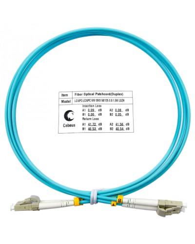 Шнур оптический duplex LC-LC 50/125 MM OM3 1.5 м LSZH Cabeus FOP-50-LC-LC-1.5M в Таганроге Патч-корды и пигтейлы Pintop.ru