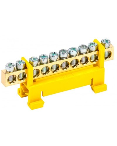 Шина PE земля на DIN-изол тип Стойка ШНИ-6х9-10-С-Ж IEK YNN10-69-10P-K05 в Таганроге Клеммные колодки Pintop.ru