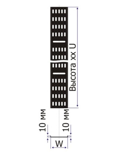 Лоток кабельный вертикальный для шкафов 36U шириной 100 мм TWT TWT-CB-CTR-36U-1 в Таганроге Кабельные лотки Pintop.ru