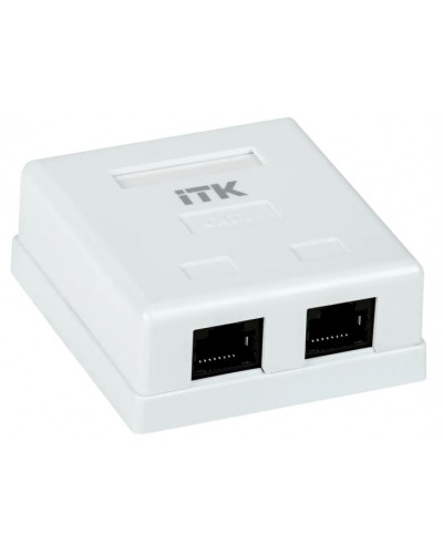 ITK Настенная информационная розетка RJ-45, кат.6, 2-порта (CS2-1C6U-22) в Таганроге Коннекторы Pintop.ru