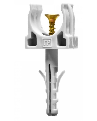 Крепеж-клипса с дюбелем и саморезом серая д16 в малой упаковке (10шт/900шт уп/кор) Промрукав (PR13.0307) в Таганроге Крепеж: Дюбели, шурупы, саморезы Pintop.ru