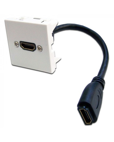 Вставка Mosaic 45x45 с адаптером HDMI с удлинителем, мама-мама, белая LANMASTER (LAN-SIP-23HDMI-WH) в Таганроге Проходные адаптеры и розетки оптические Pintop.ru