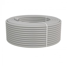 Труба ПНД-FRUF гофрир. тяжелая, с зондом, без галогена, трудногорючая, атмосферостойкая,цвет серый, диам. 20мм (100м) Экопласт (21120HFR-UF)