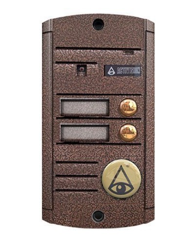 Видеопанель вызывная накладная цветная на 2 абонента Activision AVP-452 (PAL, медь) в Таганроге Вызывные видеопанели малоабонентные Pintop.ru