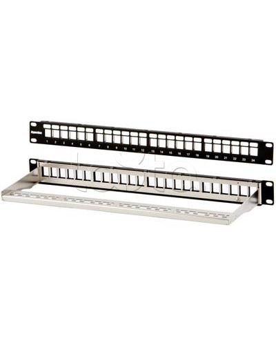 Модульная патч-панель 19, 24 порта, Flat Type, 1U, для экранированных модулей Hyperline PPBL3-19-24-SH-RM в Таганроге Патч панель Pintop.ru
