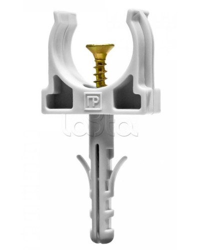 Крепеж-клипса с дюбелем и саморезом серая д20 (100шт/1200шт уп/кор) Промрукав (PR13.0216) в Таганроге Крепеж: Дюбели, шурупы, саморезы Pintop.ru