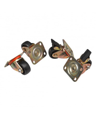 Комплект роликов, 2 шт с тормозом, 2 обычных, нагрузка 150 кг на ролик Datarex DR-460000 в Таганроге Ролики для шкафов и стоек Pintop.ru