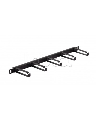 Органайзер горизонтальный 19 0.5U, 5 колец (Черный) Cabeus (JB08-0,5U-BK) в Таганроге Кабельные органайзеры Pintop.ru