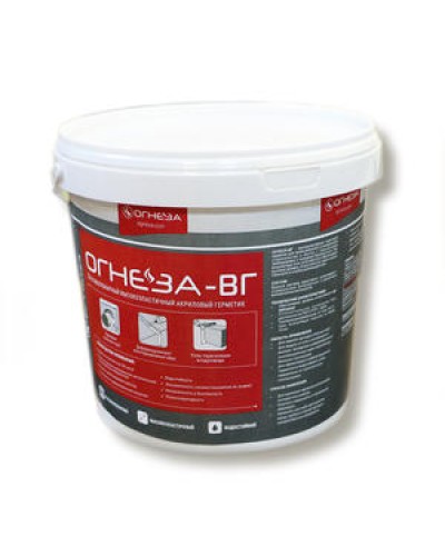 Герметик акриловый противопожарный Огнеза ОГНЕЗА-ВГ, ведро 3 кг., цвет белый в Таганроге Дополнительное оборудование пожаротушения Pintop.ru