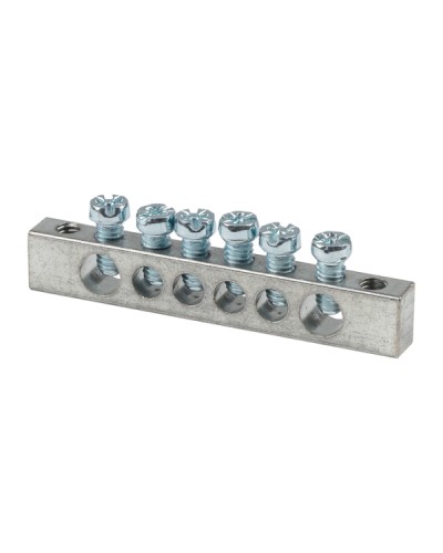 Шина PEN ноль-земля (6x9мм) 6 отв. цинк крепеж по краям EKF (sn1-63-06-k) в Таганроге Аксессуары для стоек и шкафов Pintop.ru