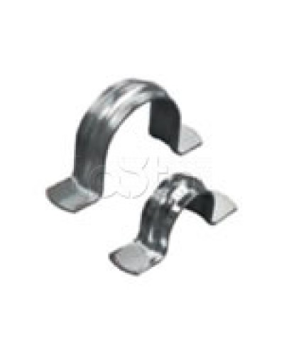 Скоба оцинкованная двухлапковая без монтажного отверстия, для трубы D25мм (1уп = 100шт) Экопласт (43627) в Таганроге Держатели, клипсы, скобы Pintop.ru