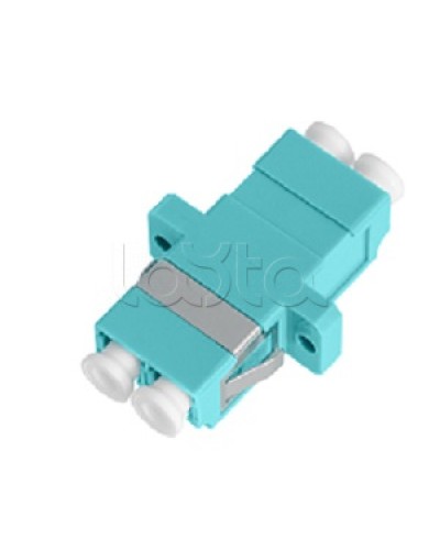 Адаптер NIKOMAX волоконно-оптический, соединительный, многомодовый, стандарта OM3, LC/UPC-LC/UPC, двойной, пластиковый, без шторки, с фланцами, аква, уп-ка 2шт. NIKOMAX (NMF-OA2M3-FN-LCU-LCU-AQ-2) в Таганроге Проходные адаптеры и розетки оптические Pint