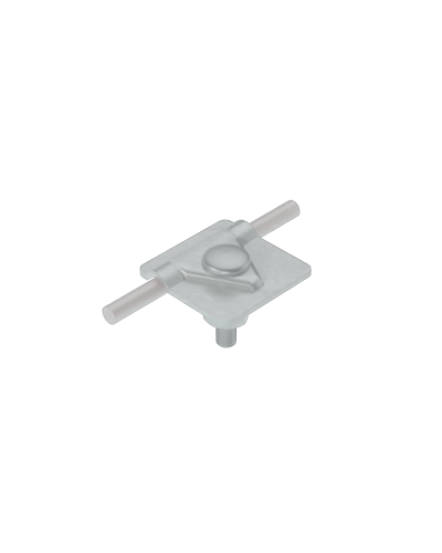 Универсальный соединитель для прутка Ø 5-10 мм с 1 пластиной 40х40 мм КМ-Профиль (USM-D5-10) в Таганроге Аксессуары для лотков Pintop.ru