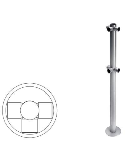 Стойка ограждения T-образная (антик серебро) Oxgard в Таганроге Ограждения Pintop.ru