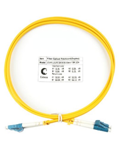 Шнур оптический duplex LC-LC 9/125 sm 2м Cabeus FOP(D)-9-LC-LC-2M в Таганроге Патч-корды оптические Pintop.ru