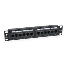 Патч-панель 10", 12 портов RJ-45, категория 5e, Dual IDC Cabeus PL-12-Cat.5e 10"-Dual IDC