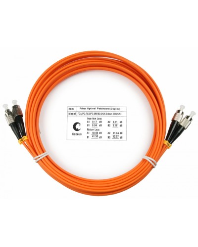 Шнур оптический duplex FC-FC 62,5/125 mm 15м LSZH Cabeus FOP-62-FC-FC-15m в Таганроге Патч-корды оптические Pintop.ru