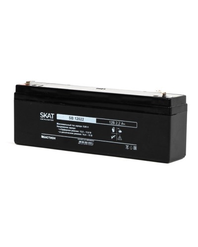 Бастион SKAT SB 12022 АКБ свинцово-кислотная тип AGM 12V 2,2Ач Iзар.0,66 А, ножевые клеммы в Таганроге Электротехническое оборудование Pintop.ru